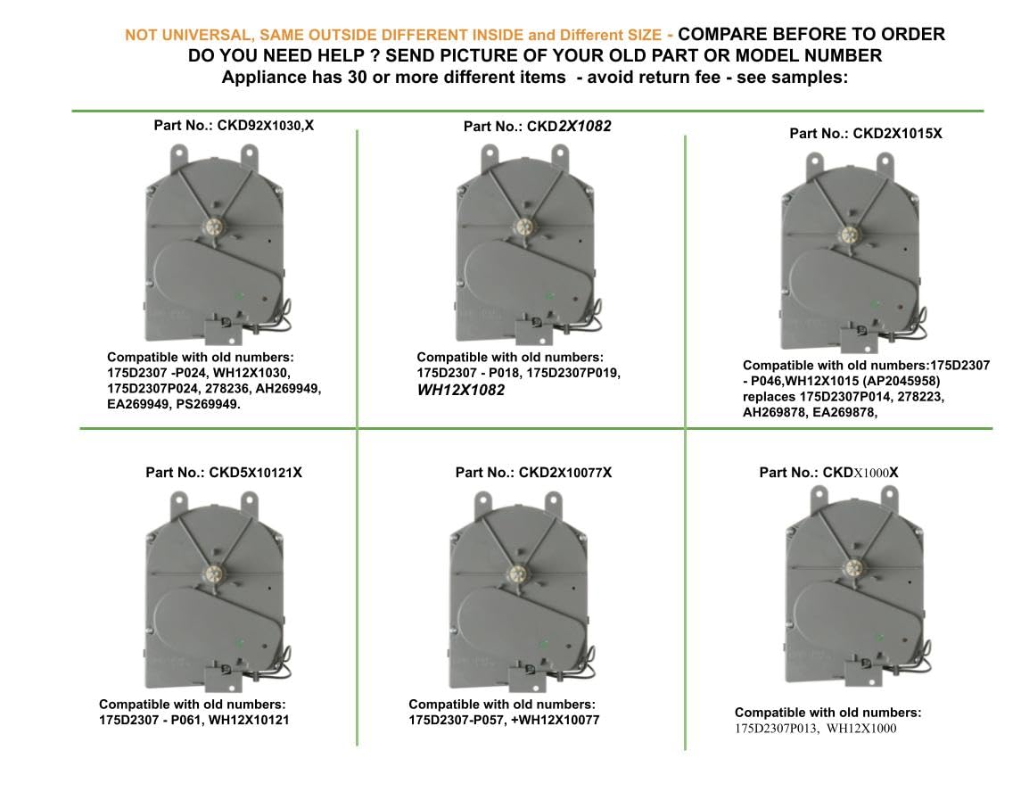 GSPUSA WH12X1000, 175D2307-P013, 175D2307P013, CKD-P013X compatible with General Electric Washer Timer Assembly fits old # WH12X1000, 175D2307-P013, 175D2307P013