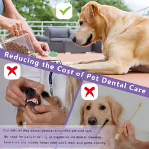 Dog Dental Powder, Dog Teeth Cleaning Powder for Dog Plaque and Tartar, Dog Breath Freshener for Bad Breath, Dog Dental Care for Small, Medium, Large Dogs