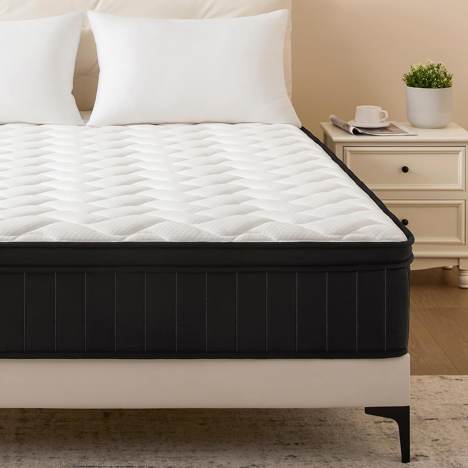 King Mattress 12 Inch Hybrid Mattress King with Memory Foam - Mattress in a Box with Individual Pocket Spring - Medium Firm Mattress Sleep Support Pressure Relief CertiPUR-US Certified 12 Inch King