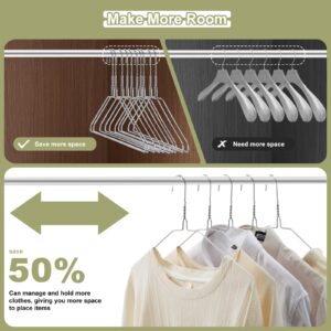 Jiang&Rong Hangers 100 Pack Clothes Coat Metal Hanger Wire Shirt Bulk Adult Slim Non Slip Clothes Hanger Space Saving Cheap Dress 16 Inch 12 Gauge Ultra Thin Clothing Hangers for Dry Cleaners or Home