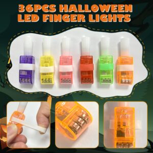 36Pcs Halloween Party Favors LED Light Up Finger Lights Toys Goodie Bag Fillers Treats Spooky Glow in The Dark Toys Bulk for Halloween Party Classroom Prizes Trick or Treat Gifts