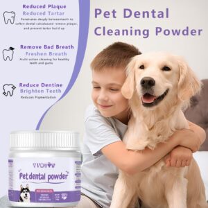 Dog Dental Powder, Dog Teeth Cleaning Powder for Dog Plaque and Tartar, Dog Breath Freshener for Bad Breath, Dog Dental Care for Small, Medium, Large Dogs