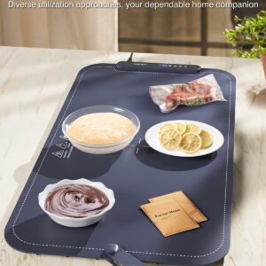 Electric Warming Tray, iTRUSOU Silicone Warming Mat for Food with 7 Level Temp, Switchable Celsius/Fahrenheit, 1-8Hr Auto Shut-Off, Upgrade Strap Keep Food Warm at Buffet, Party, Sabbath, Daily Use