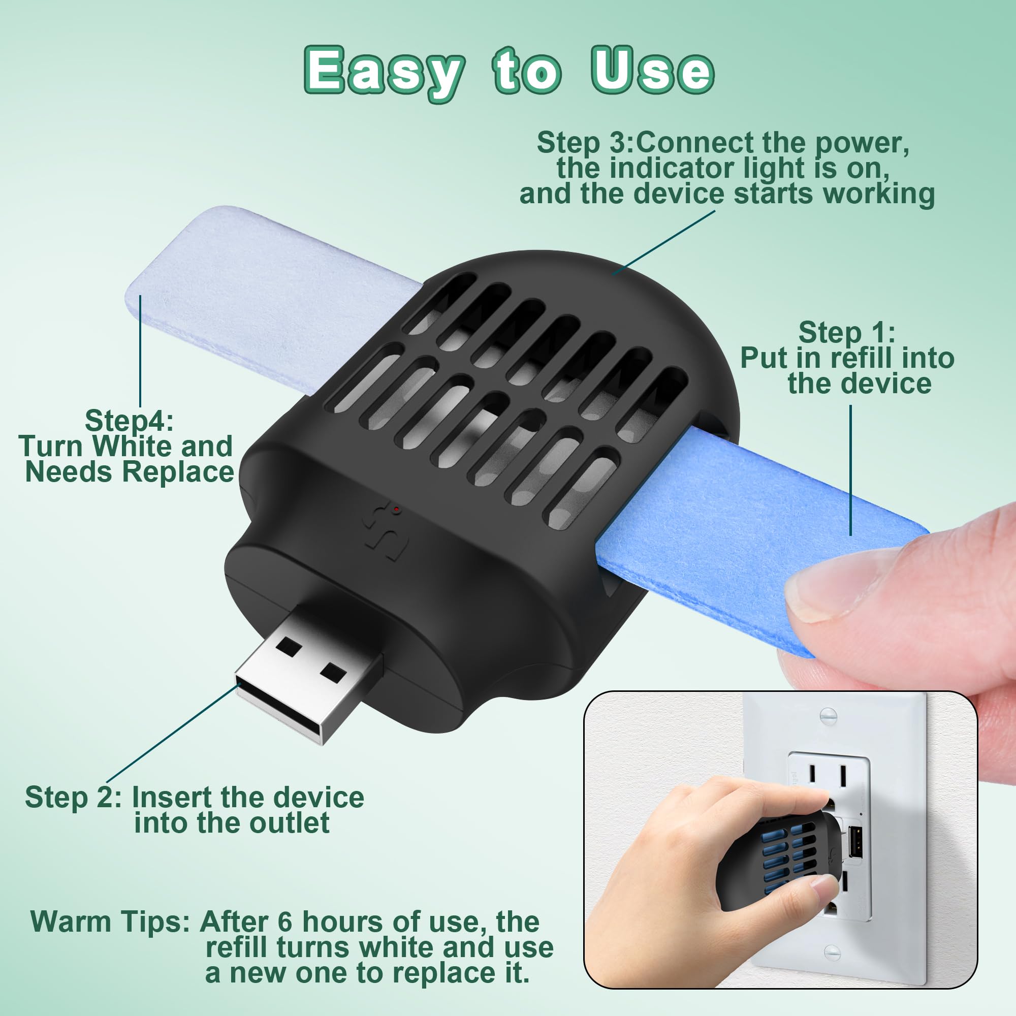 Simashts Mosquito Repellent, Mosquito Repeller Indoor Outdoor USB Powered or Plug in Powered for Home, Office