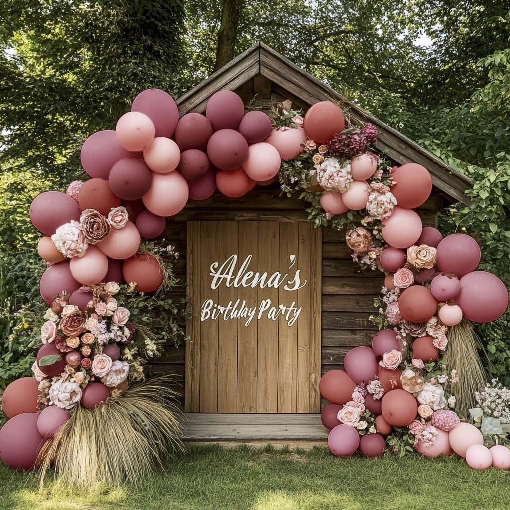 Pink Balloon Garland - Dusty Rose Pink Balloons Mauve Balloon Arch Double Stuffed Balloons For Boho Birthday Baby Shower Bachelorette Bridal Shower Party Decorations