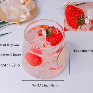 Decorative Jar Candles for Home Scented Aromatherapy Candle Long Lasting Cute Candles Gift for Women Mother's Thanksgiving Day Birthday Present Unique Jelly Wax Candle Strawberry