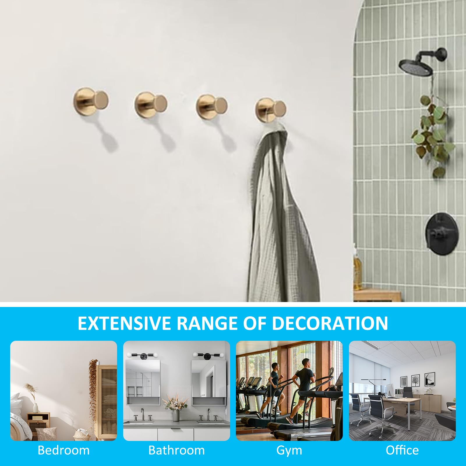 Benksaas Luxe Hold No-Drill Hooks, 2024 New Waterproof Suction Cup Hooks, Stainless Steel Vacuum Suction Cup Hooks for Shower, Bathroom, Kitchen, Glass Door, Mirror, Hanging Towels (Black, 2 PCS)