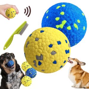 qsrsjcq the mellow dog calming ball, indestructible dog tennis balls, durable bouncy dog toy balls, dog balls for teething, interactive dog toys for fetch game (small,2pcs)