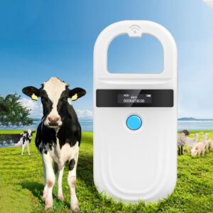 Pet Microchip Reader, Portable Pet Chip Reader Dual Frequency USB Rechargeable Handheld Animal Tag Scanner for Cows Dogs Cats Pigs Animals