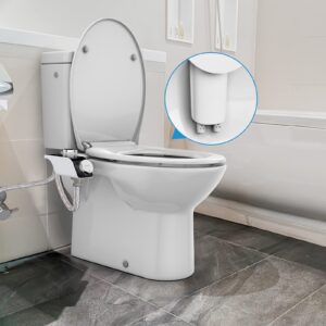 Huloretions Bidet Toilet Seat Attachment, Non-Electric Bidet Attachment for Toilet Seat, Self Cleaning Water Sprayer with Adjustable Water Pressure Nozzle