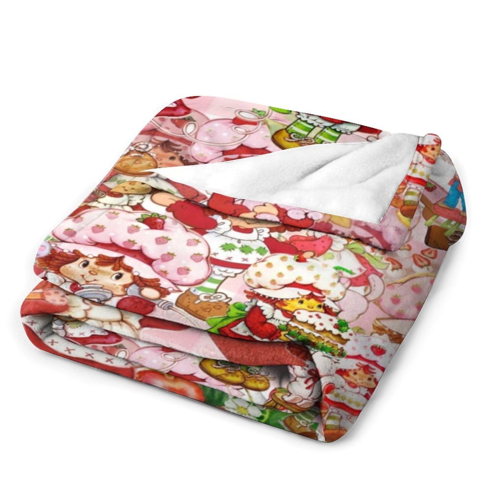 Cute Strawberry Flannel Throw Blanket Soft Fuzzy Plush Blanket for Girls All Seasons (50 “x40”)