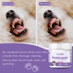 Dog Dental Powder, Dog Teeth Cleaning Powder for Dog Plaque and Tartar, Dog Breath Freshener for Bad Breath, Dog Dental Care for Small, Medium, Large Dogs