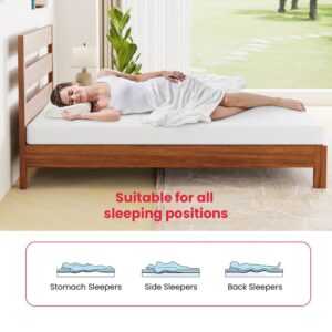 Full Mattress 5 Inch Gel Memory Foam Mattress for Cool Sleep Pressure Relief Breathable Cover Mattress Medium Firm Full Size Mattress in a Box Cooling Gel Infused Bed Mattresses, White