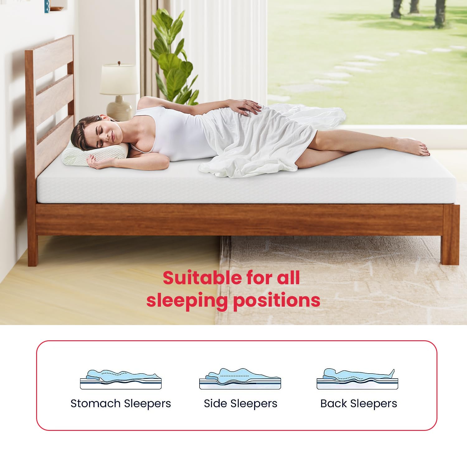 Full Mattress 5 Inch Gel Memory Foam Mattress for Cool Sleep Pressure Relief Breathable Cover Mattress Medium Firm Full Size Mattress in a Box Cooling Gel Infused Bed Mattresses, White