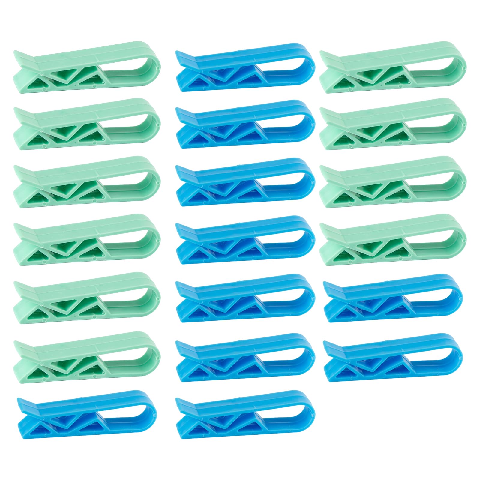 siktorrwd 20Pcs Plastic Kitchen Garbage Bin Clip Set, Anti-Slip Fixation Clamp for Trash Cans and Garbage Bags (Blue and Green)