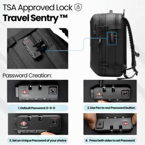 BlackVoyage Vacuum Seal Compression Travel Backpack 60L Expandable | Vacpack Airbag Water Resistant & TSA Lock Anti Theft Black (Vacuum Pump Included)