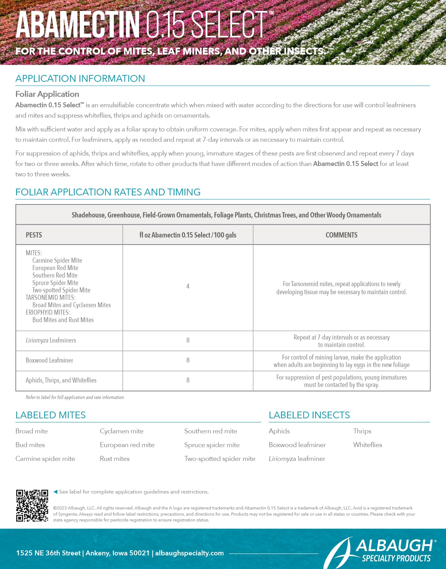 Abamectin 0.15 Select (32 fl.oz. / Quart) - Comapre to Lucid/Avid Insecticide