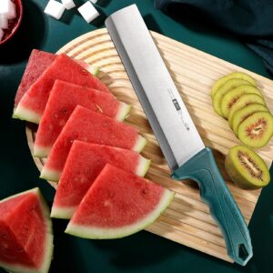 Plys Vegetable Knife 8-inch Lettuce Knife Sharp Watermelon Knife and Fruit Cutting Knife High Carbon Stainless Steel Produce Knife Ergonomic Handle for Home Kitchen and Restaurant- Dark green