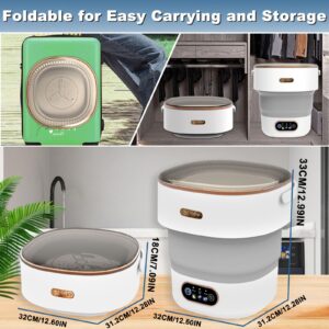 16L Portable Washing Machine, Mini Foldable Washer with Spin Dryer, Collapsible lavadora Portatil, Small Compact Luandry Washer for Baby Clothes, Socks, Underwear, Travel Camping Dorm Apartments Gray