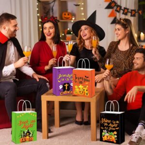 Trandraft 48 Pieces Christian Halloween Paper Bags Bulk Jesus Halloween Treat Bags with Handle Religious Halloween Paper Goodie Bags Small Candy Bags for Halloween Party Decor Gift