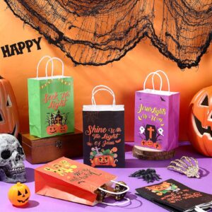 Trandraft 48 Pieces Christian Halloween Paper Bags Bulk Jesus Halloween Treat Bags with Handle Religious Halloween Paper Goodie Bags Small Candy Bags for Halloween Party Decor Gift