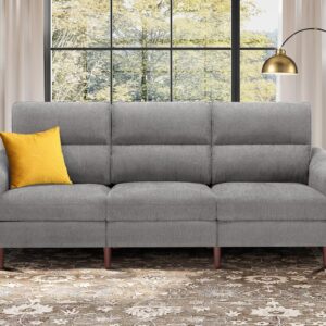 Hanherry 99" Modular Sectional Sofa Couch for Living Room, Comfy 3-Seater Chenille Fabric Couch, Curved Wide Armrest, High Backrest,Wide and Deep Seat, Upholstered Couch & Removable Cover