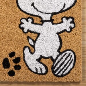 Gertmenian Peanuts Coir Mat (2-Pack) Welcome Mats for Front Door, Home Entrance, Garage, and Back Door, Home Decor, 20" x 34" Each, Peanuts Snoopy Welcome 80022