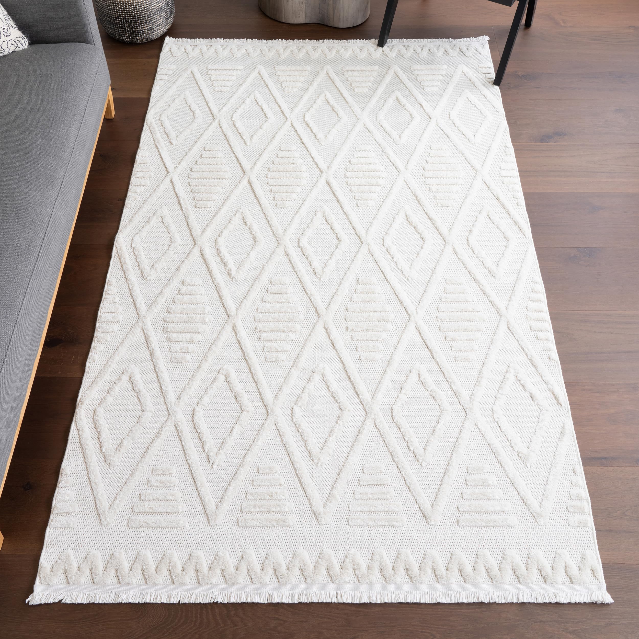 nuLOOM Annaka Trellis 5x8 Area Rug for Living Room Bedroom Dining Room, Cream