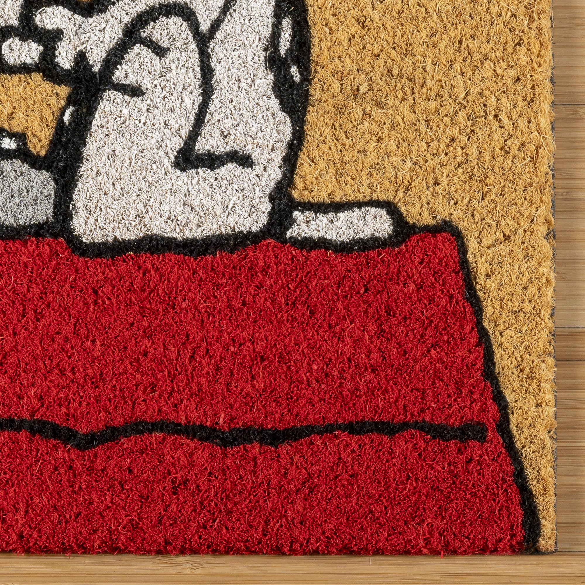 Gertmenian Peanuts Coir Mat (2-Pack) Welcome Mats for Front Door, Home Entrance, Garage, and Back Door, Home Decor, 20" x 34" Each, Peanuts Snoopy Welcome 80022