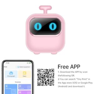 Portable Printer,Mini Pocket Printer Portable Thermal Instant Photo Printing Label Maker Machine BT Wireless Connect Compatible with Android or iOS APP Support Receipt Label Memo Sticker Notes