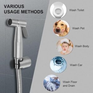 Handheld Bidet Sprayer for Toilet Handheld Sprayer Kit Shower Head Hand Bidet Faucet Bidet Sprayer Set for Bathroom Toilet Hand Sprayer Stainless Steel Self Cleaning Handheld