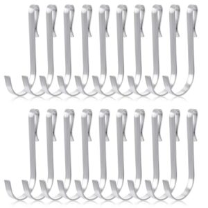 20 PCS Snap On Hooks Wire Rack Hook Stainless Steel J Shaped Hooks Hanger Clip-on Hooks, Hanging Sink Grid Hook Wire Rack Hook Heavy Duty Wire Rack Hook Utility Hooks for Kitchen Bedroom Office Wir