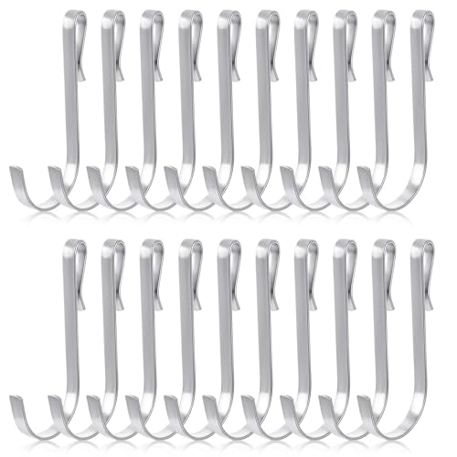 20 PCS Snap On Hooks Wire Rack Hook Stainless Steel J Shaped Hooks Hanger Clip-on Hooks, Hanging Sink Grid Hook Wire Rack Hook Heavy Duty Wire Rack Hook Utility Hooks for Kitchen Bedroom Office Wir