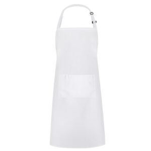 white apron,chef apron for men women adults chef costume adjustable kitchen cooking long aprons for women with pockets(white)