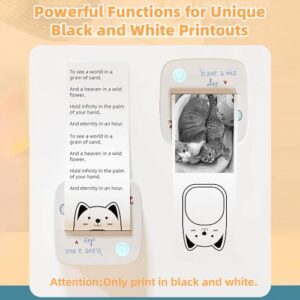 Label Printer,Mini Pocket Printer Portable Thermal Instant Photo Printing Label Maker Machine BT Wireless Connect Compatible with Android or iOS APP Support Receipt Label Memo Sticker Notes