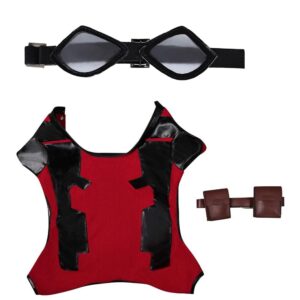 Zhinina Pet Costume Puppy Uniform Clothing Dog Halloween Outfit Cat Clothes Roleplay Props with Belt Bag Cosplay Accessories