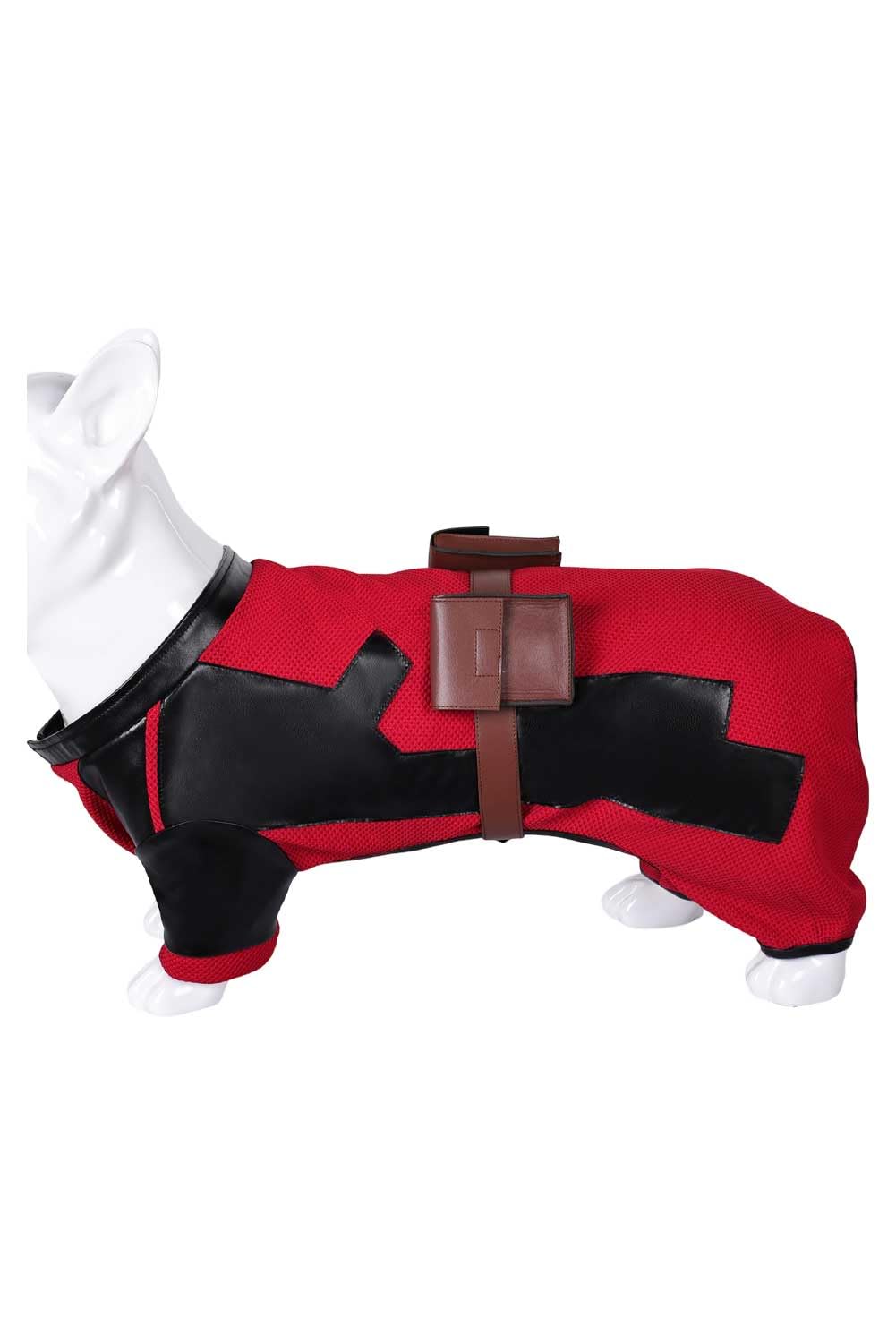 Zhinina Pet Costume Puppy Uniform Clothing Dog Halloween Outfit Cat Clothes Roleplay Props with Belt Bag Cosplay Accessories