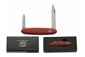 3.25" 2-blade trapper pocket knife - 440 stainless steel, lightweight edc knife with serrated blade, swiss army style, abs handle, brass pins - ideal for outdoor and everyday carry - burgundy