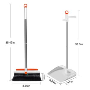 Sales Today Clearance - Broom and Dustpan Indoor Broom with Dustpan Combo Set 360° Rotatable Buckle Type Brooms and Dustpan Set with Scraping Teeth & Scraper Home Broom Dustpan Set