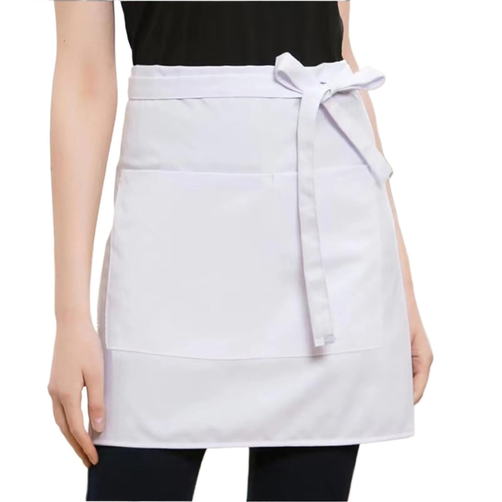 White Apron Waist,Half Apron,Chef Costume,Chef Apron For Men Women Adults Kitchen Cooking Aprons For Women With Pockets(White)