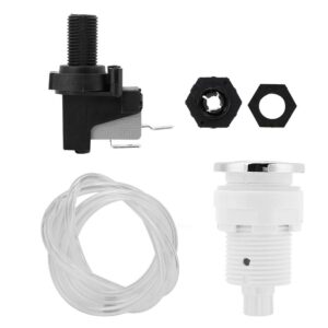 Self lock Air Pressure Switch Button Air Hose Micro Switch for Massage Bathtub, Waste Garbage Tub with 1 Meter PVC Pipe