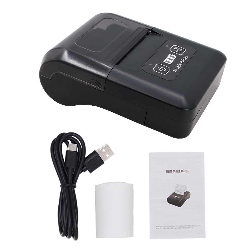 Portable Mini 58mm Thermal Printer 2 inch Wireless BT+USB Receipt Bill Ticket Printer with 57mm Print Paper Compatible with iOS Android Windows for Restaurant Sales Retail Small Business