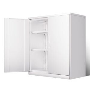 dna motoring metal storage cabinet, 36'' locking cabinet with 2 doors and 2 adjustable shelves, metal cabinet heavy duty utility cabinet for garage,office,home,gym, white, tools-00631-wh-wh