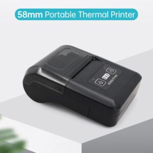 Portable Mini 58mm Thermal Printer 2 inch Wireless BT+USB Receipt Bill Ticket Printer with 57mm Print Paper Compatible with iOS Android Windows for Restaurant Sales Retail Small Business