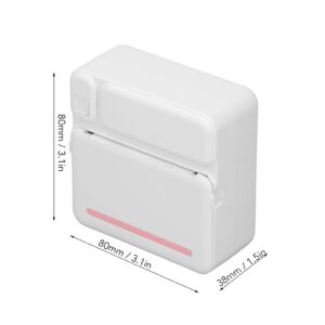 Pocket Printer Machine, Mini Printer Machine Rechargeable for Journal (White)