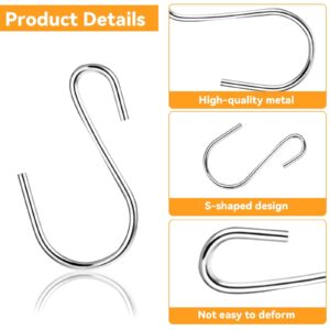 JIYIN 60Pcs Mini S Hooks, 1 Inch Small S Hooks for Hanging Small Metal Hooks Mini S Hooks Silver, S Shaped Mini Hooks for DIY Crafts Jewellery Hanging Key Chain and Name Plate(Silver)