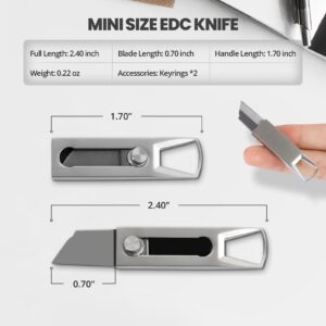 ITOKEY 2 Pack Small Pocket Knife, Keychain Box Cutter, Mini Pocket Knife with 0.78 inch Sharp Blade, EDC Utility Knife for Everyday Carry, Safety Box Opener Tool for Office, Cool Gadgets for Men Women