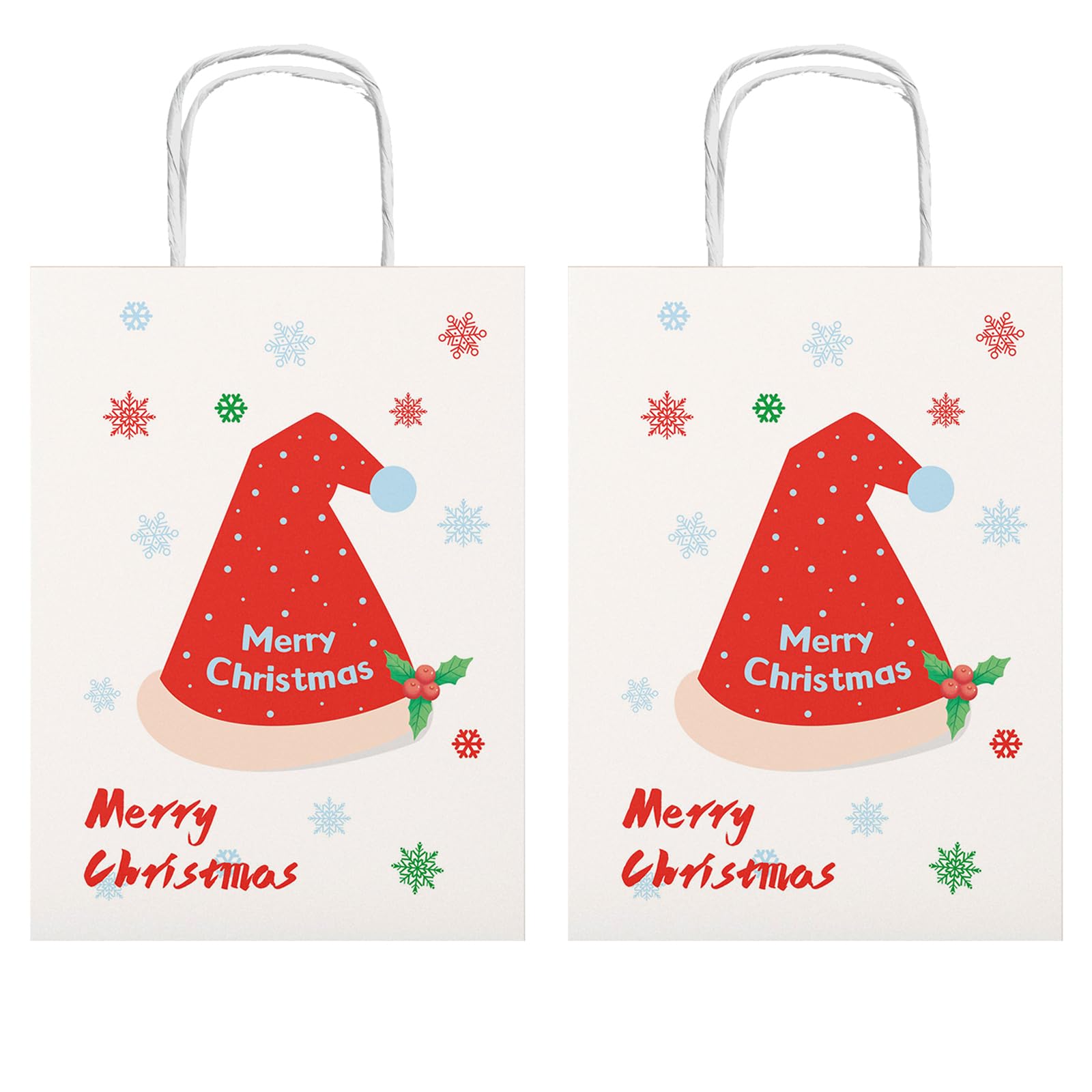 RACETOP 50 PCS Custom Kraft Paper Bags with Logo for Small Business, 8x4.5x10.8 Inch Medium Size, Personalized Gift Bags, Brown Shopping Paper bag with Handle Bulk, White Goodie Bags