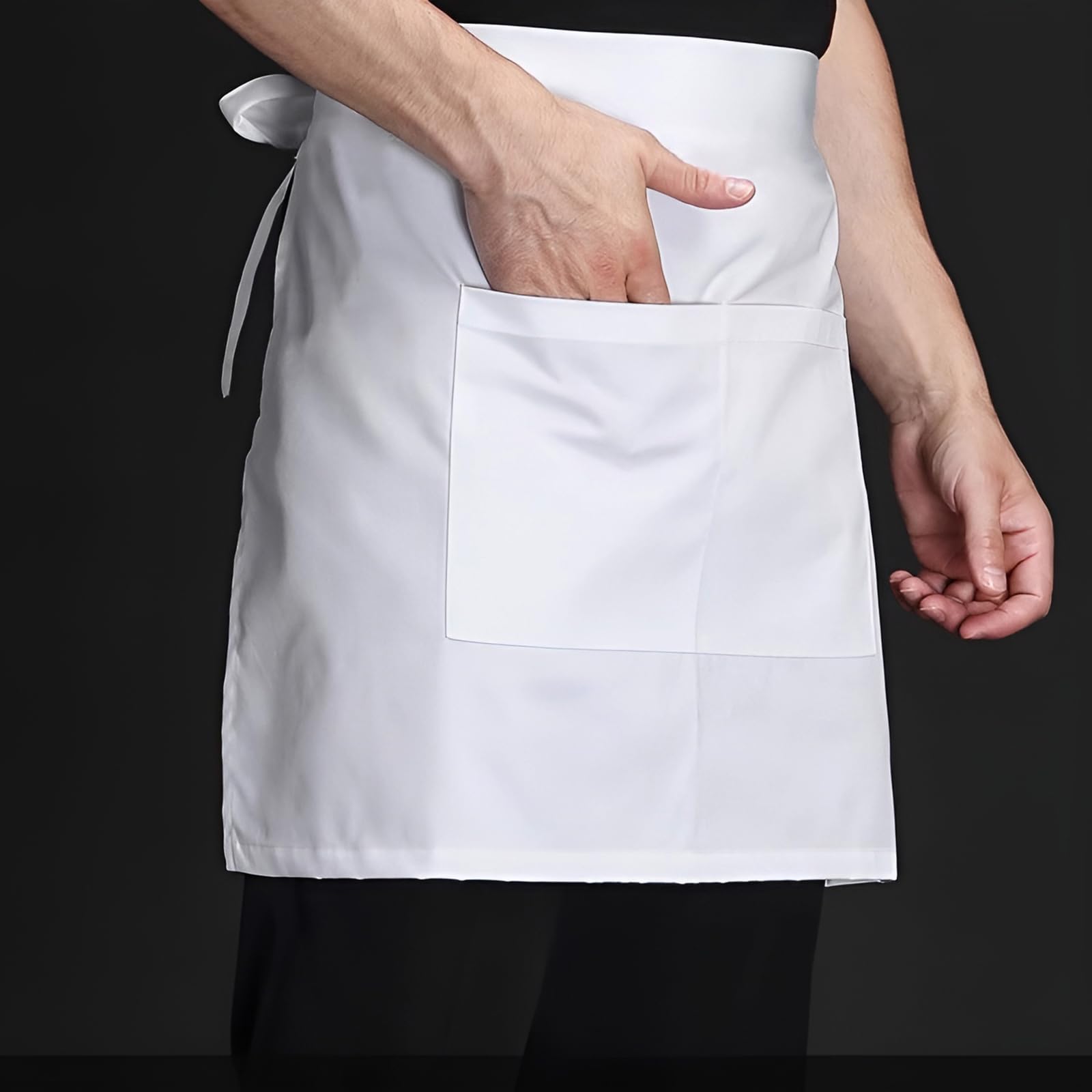 White Apron Waist,Half Apron,Chef Costume,Chef Apron For Men Women Adults Kitchen Cooking Aprons For Women With Pockets(White)