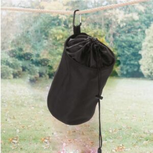 Clothespin Bag Clothes Pin Bag for Outside to Hang On Line Clothespin Drawstring Bag 600d Oxford Cloth Waterproof Clothes Pin Hanging Bag for Home Outdoor Use 7.87x11.81 Black